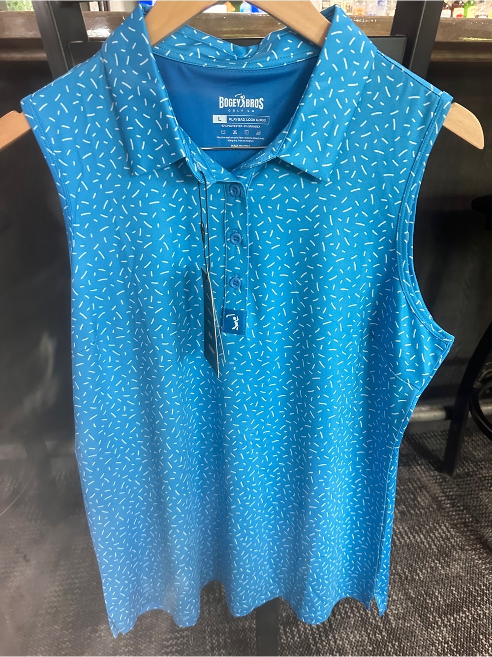 Bogey Bros Women’s Blue Sleeveless Polo Tank